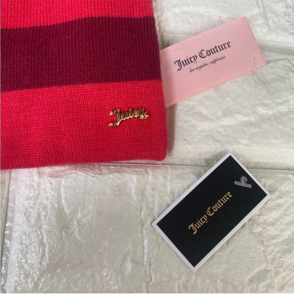 Juicy Couture scarf Y2K cashmere with packets, wool rabbit hair Reversible